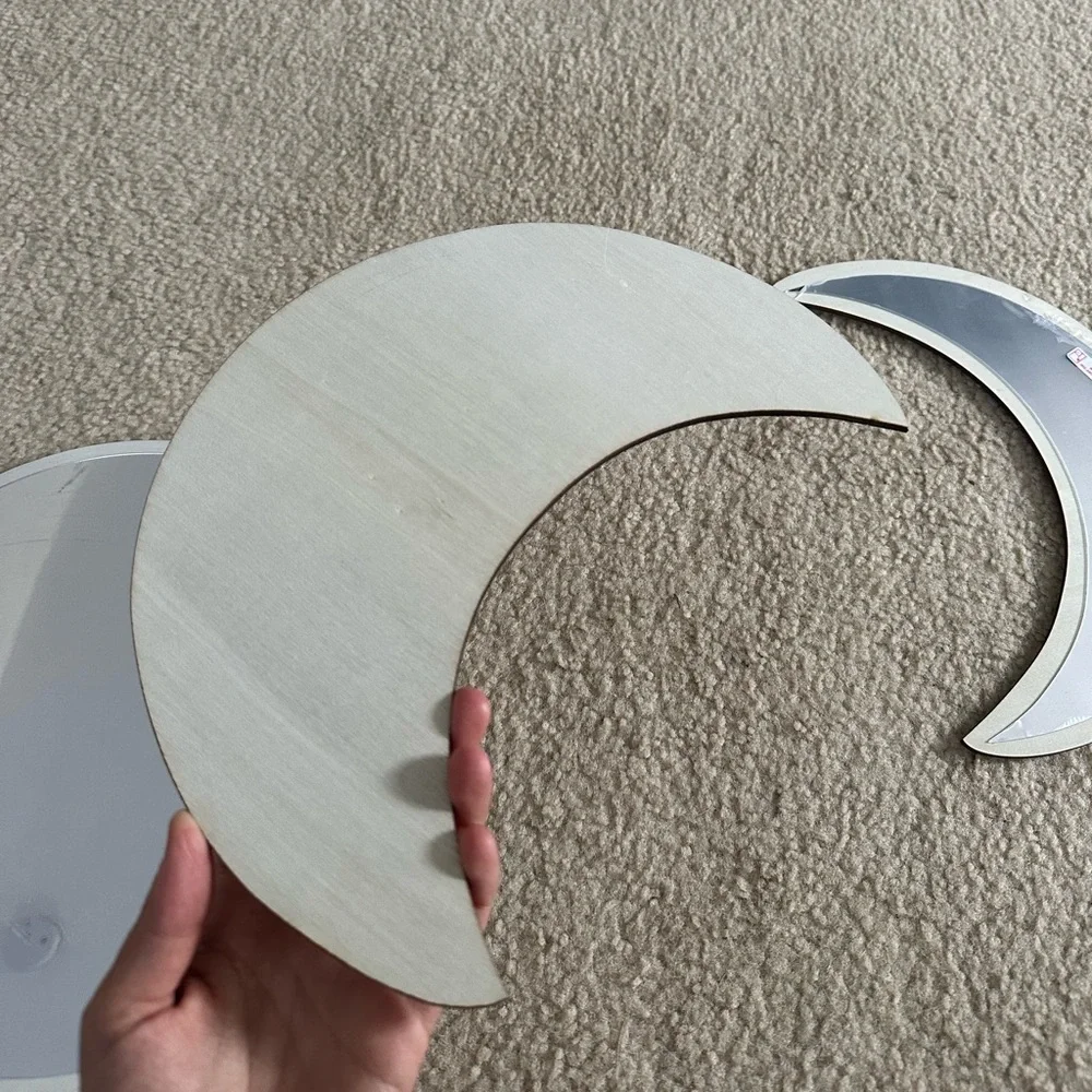 5 piece set moon mirror wall decor